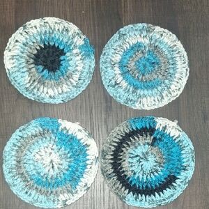 Handcrafted Blue and Gray Coasters Set